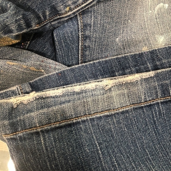 Vintage Y2K Gap Long and Lean Stretch Bootcut Denim Paint Splatter Jeans Sz 8R - Picture 13 of 15